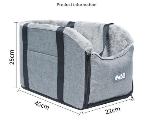 Pet Car Seat Cushion with Safety Hook – Washable Convertible Handbag for Pets